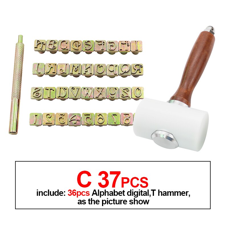 Alphabet Digitale Leder Stanzen Carving Messer Druck schlagen Werkzeuge Englisch Buchstaben Metall Leder Stempel einstellen Leder Werkzeuge: C