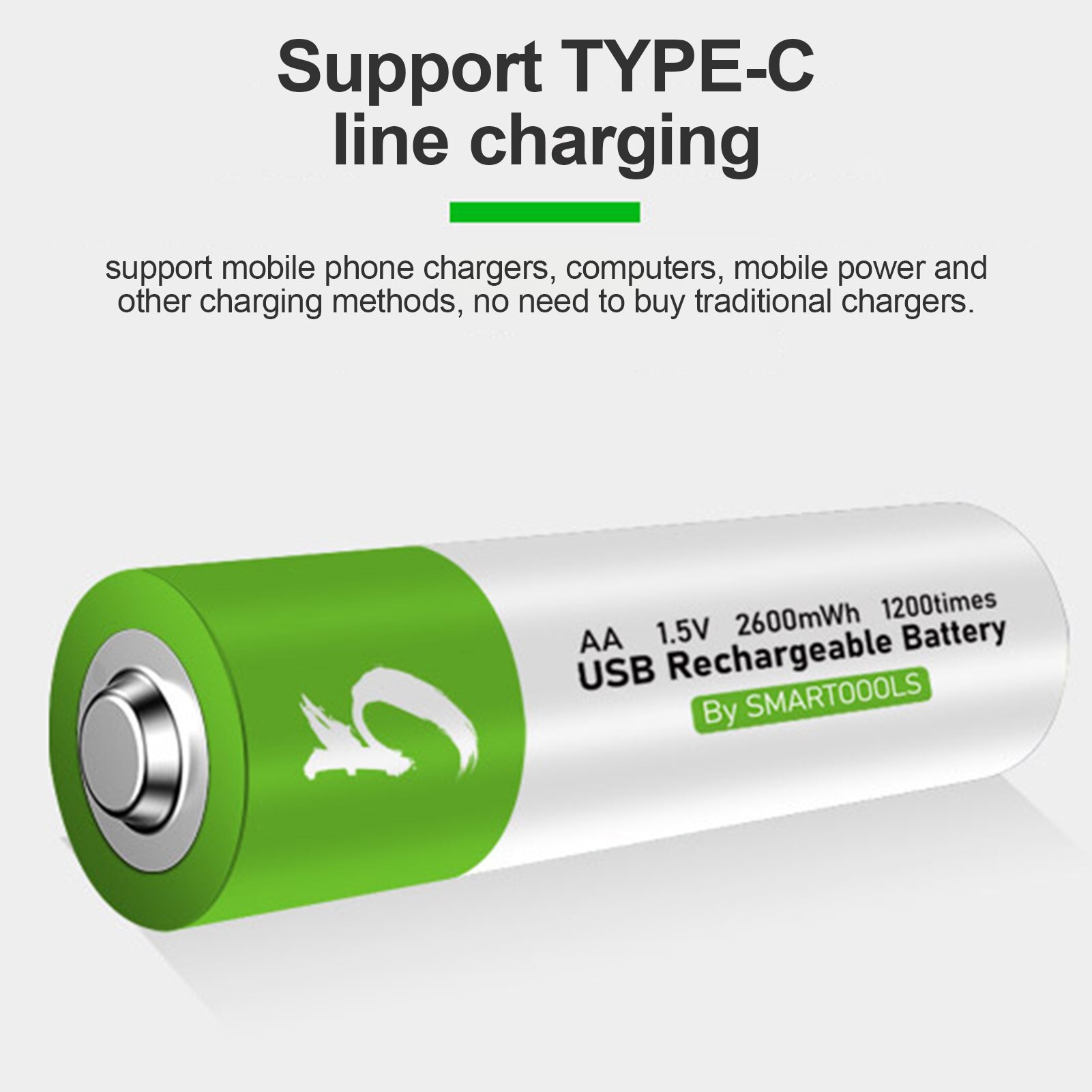 Piles AA 1.5V USB type-c, 2 pièces, charge rapide, pile au Lithium n ° 5, avec câble de chargement USB type-c
