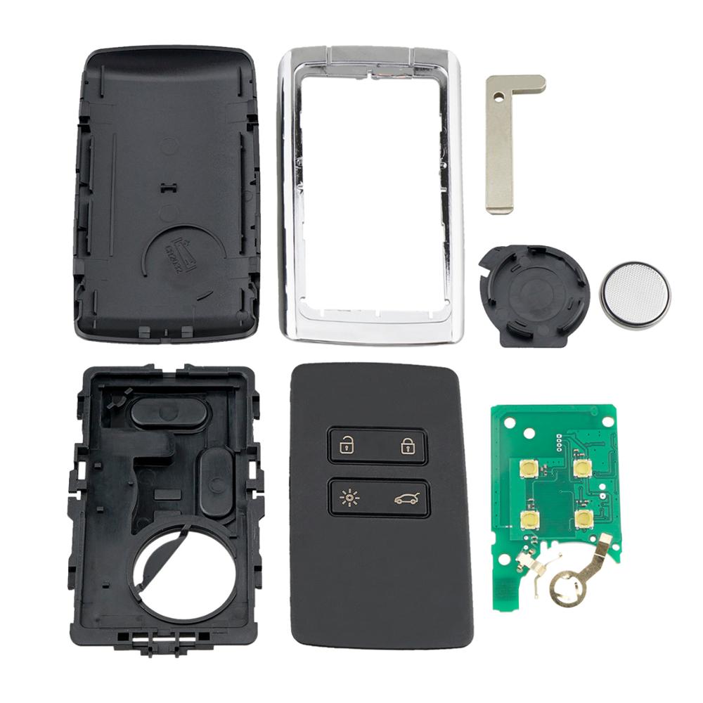 Bhkey voor renault sleutel 4a chip auto afstandsbediening voor megane 4 talisman espace 5 kadjar koleo slimme autosleutel 433 mhz 4 knoppen