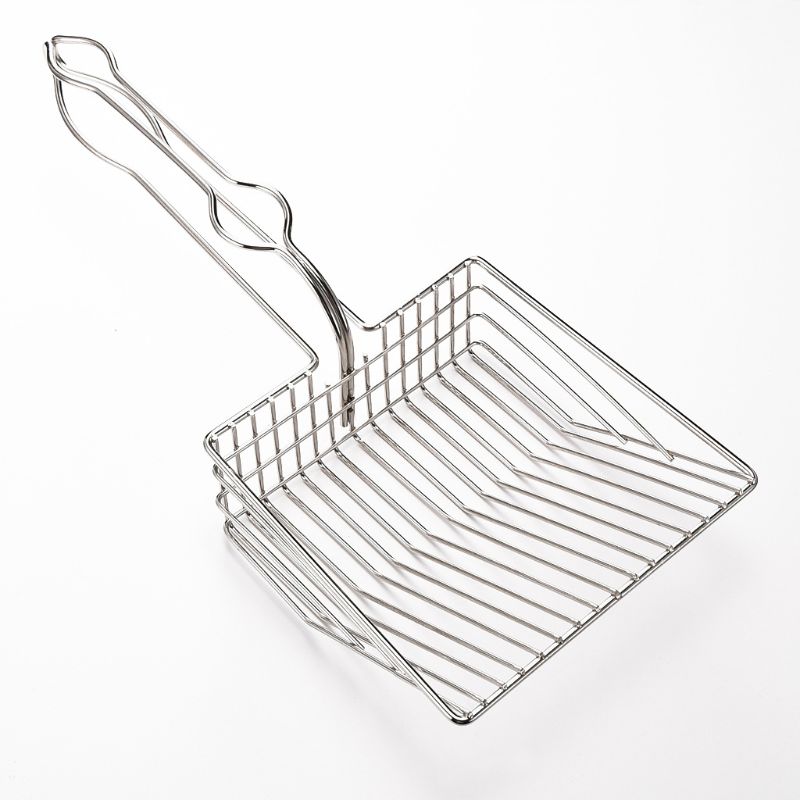 Rvs kattenbakschep voor katten, zware kwaliteit, schep voor kattenpoep en hondenpoep