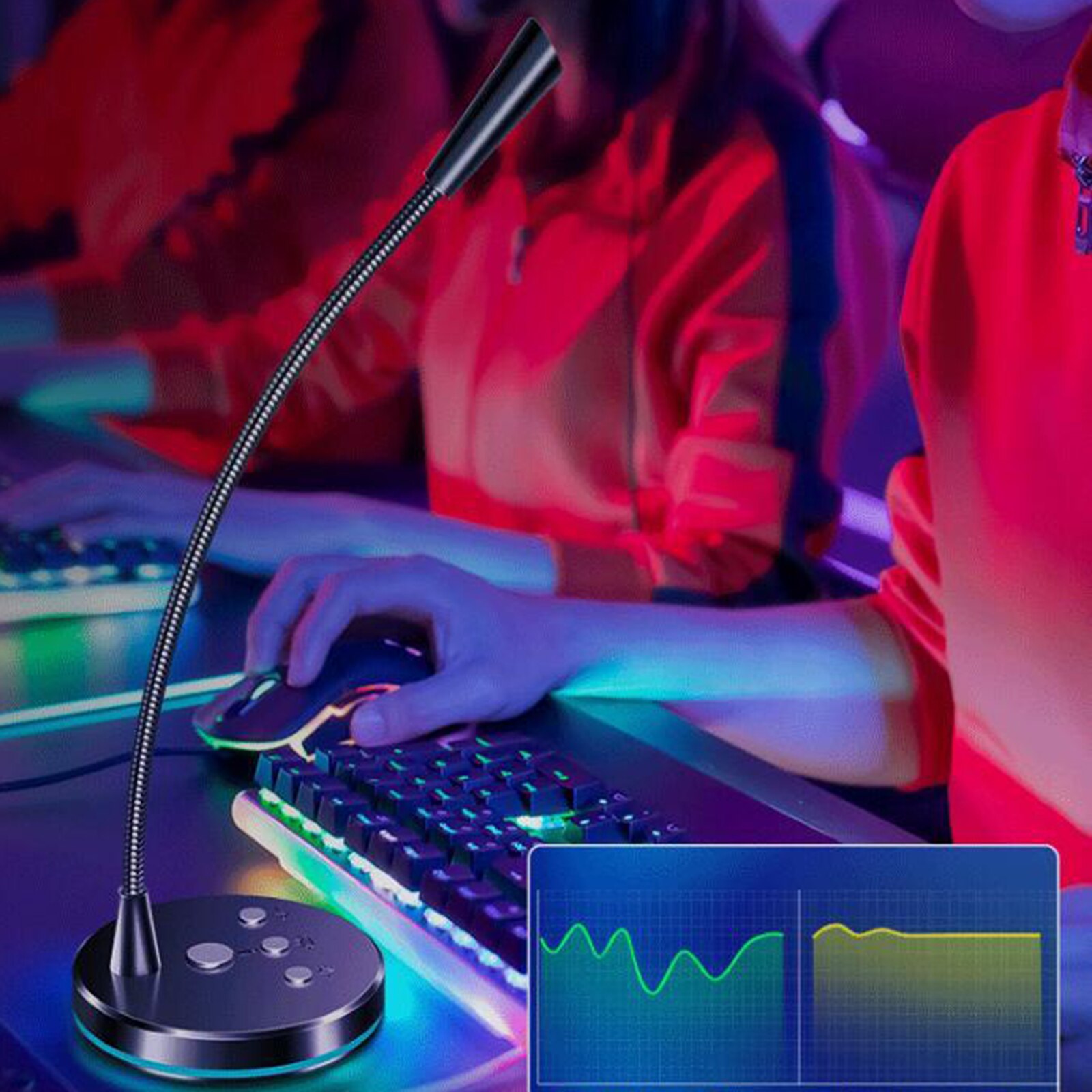 Desktop Pc Microfoon Geluidsreducerende Laptop Microfoon Met Verstelbare Hals Computer Microfoon Mic Pc Opname Microfoons