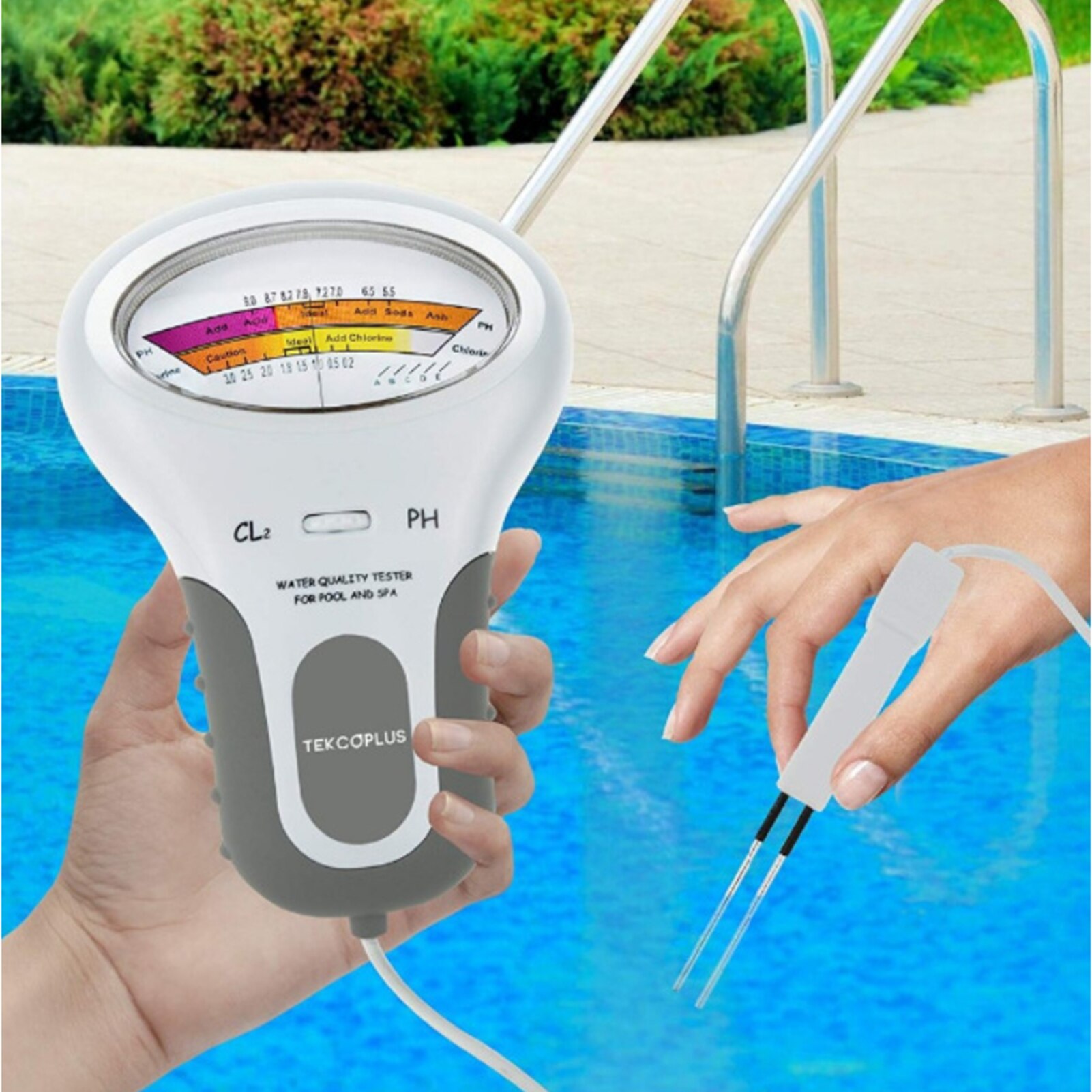 PH Tester Meter with Probe Swimming Pool PH CL2 Tester Water Portable Measuring Tool