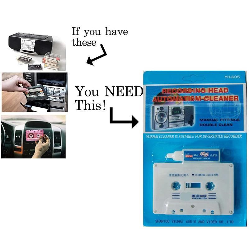Tape Cleaner Tape Recorder Cleaning Tape Line Audio Head Tape Cassette Wet/Dry Tape Head Player Cassette Cleaner