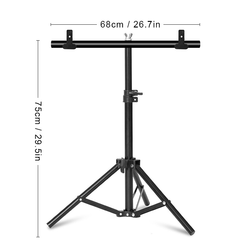 Fotografie Foto Hintergrund Steht T-Form Hintergrund Rahmen Unterstützung System Steht Mit Schellen für foto studio Mehrere größen: 68x75cm