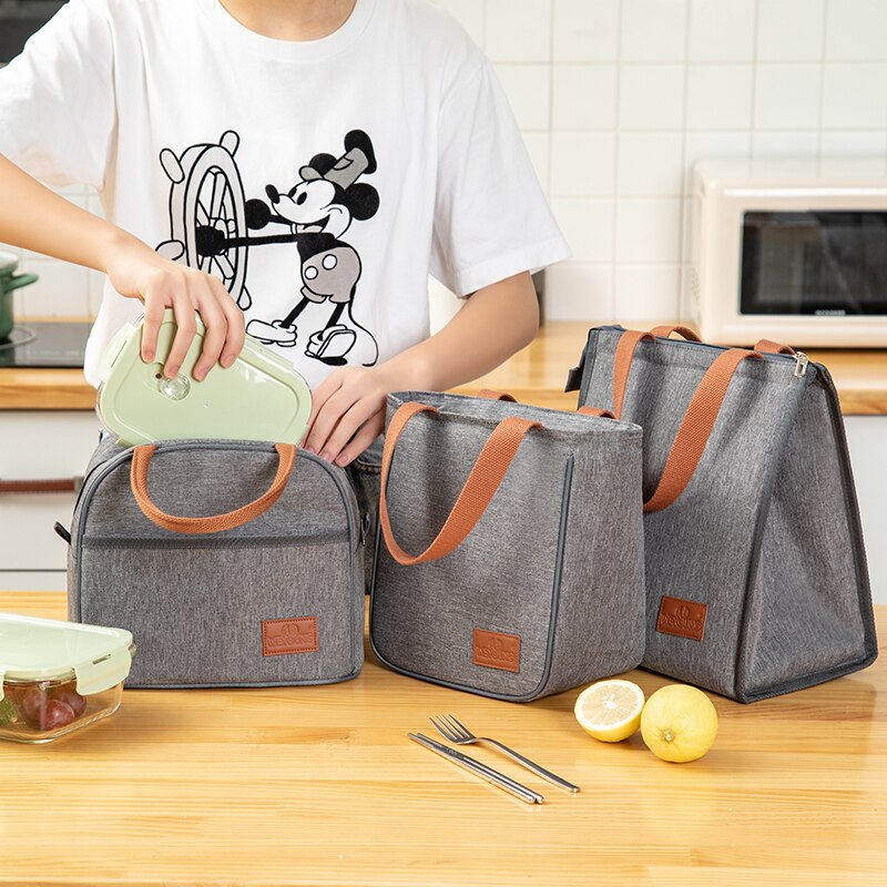 Tote Familie Reise Picknick Trinken Obst Lebensmittel Frische Thermische Isolierte Frauen Männer Kühler Bento Lunch Box Tasche