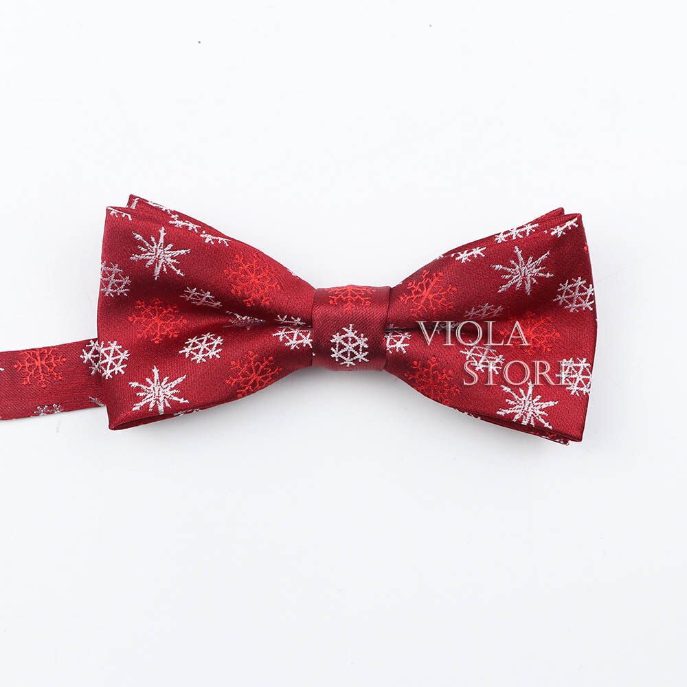 Pajarita de Papá Noel, padre e hijo, conjunto de poliéster, copo de nieve, para Navidad, para hombres y niños, accesorio para corbata: Kids 6