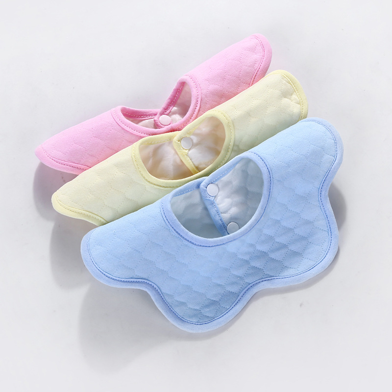 Roterende Katoen Mode Bloemblaadje Bloem Type Speeksel Handdoek Slabbetjes Mooie Bloem Stijl Baby Waterdichte Bib Meisjes Jongens Feeding Slabbetjes: One Blue