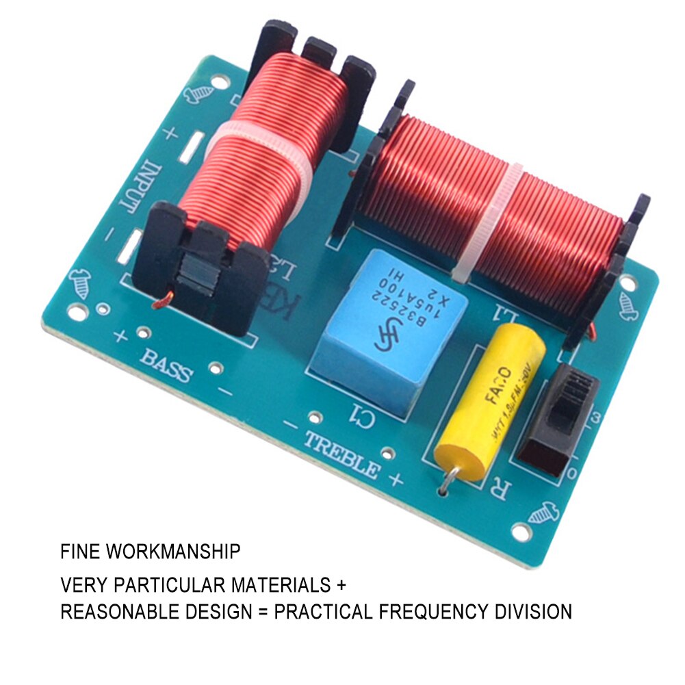 Audio Speaker Frequency Divider Full Range Treble Bass 80W 2 Way Crossover Filters HiFi Speaker Dual Frequency Crossover
