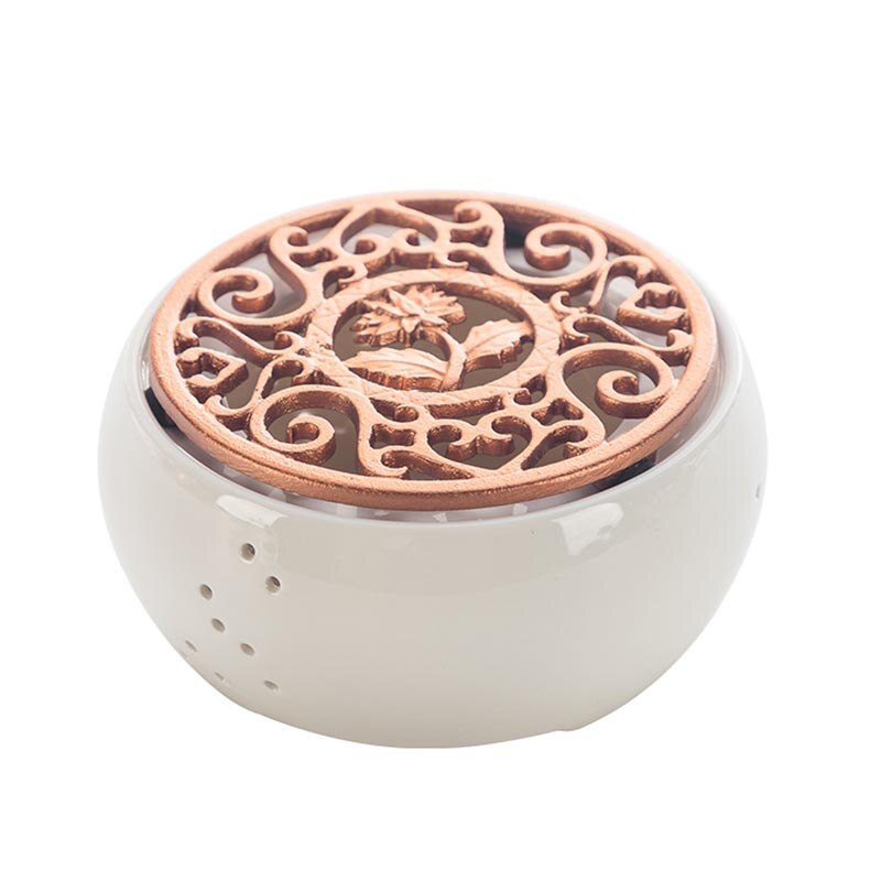 White Ceramic Candle Heater Tea Pot Heating Base Boiled Flower Tea Heated Insulation Base Tea Accessories Coffee Warmer