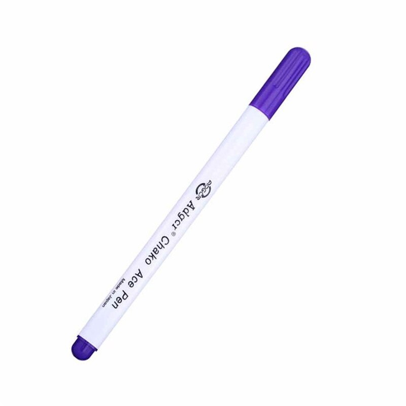 Disappearing Erasable Ink Fabric Marker Pen Cross Stitch Water Erasable Pen &amp;Sewing Measuring Gauge Ruler Quilting Sewing Tools: Purple