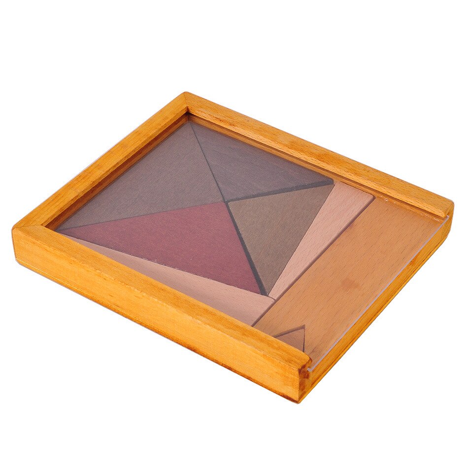 Puzzle Tangram éducatif en bois, jeu de société de forme géométrique, stimule le cerveau, qi, jouets classiques pour adultes et enfants de 6 ans et plus: Triangle