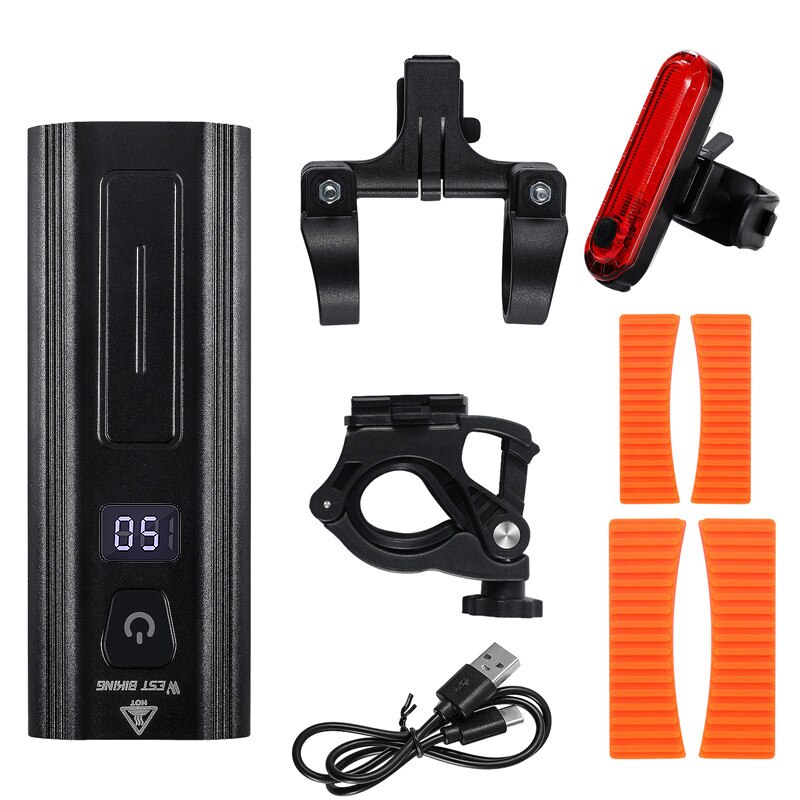 West Biking Bicycle Light Ipx6 Waterproof Usb Rechargeable 1500 Lumen 3 Pcs LED Bike Front Light Flashlight For Bicycle Lamp: Upgrade Light Set