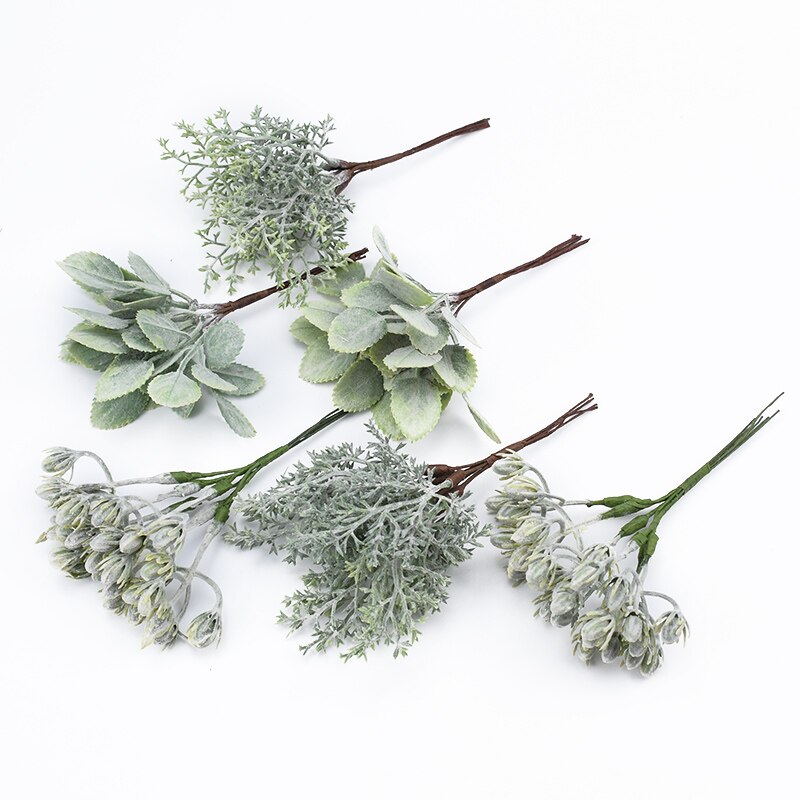 Plantas artificiales decorativas, coronas de flores, jarrones para decoración del hogar, álbum de recortes de Navidad, caja de de bricolaje, flor de plástico, 6 piezas