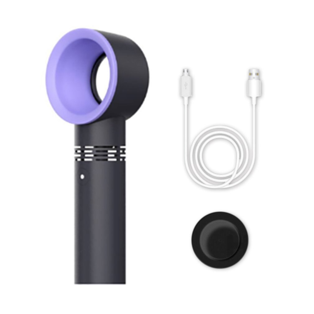 Bladeless Ventilator - USB Oplaadbaar - 3 Snelheden - Draagbare Mini Airconditioner Koeler: Zwart
