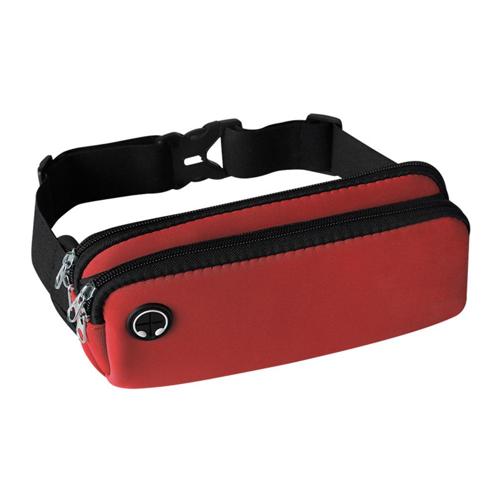 Dubbele Laag Taille Tas Opslag Riem Tas Voor Outdoor Sport Running Bolsa De Fitness Portátil Para Hombre:  red