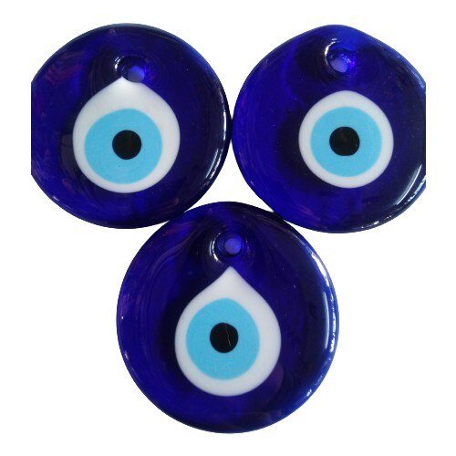 Evil Eye 3 Pieces Diameter 8 cm Negative Energy Remover Glass