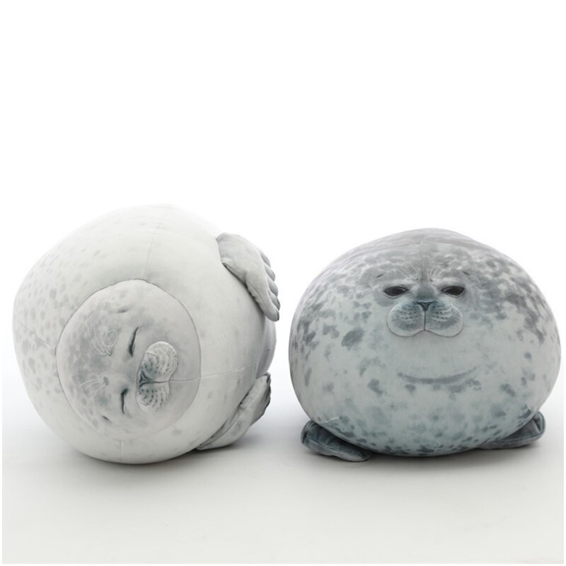 Angry Blob Seal Pillow Chubby 3D Novelty Sea Lion Doll Plush Stuffed Toy Baby Sleeping Throw Pillow for Kids Girls