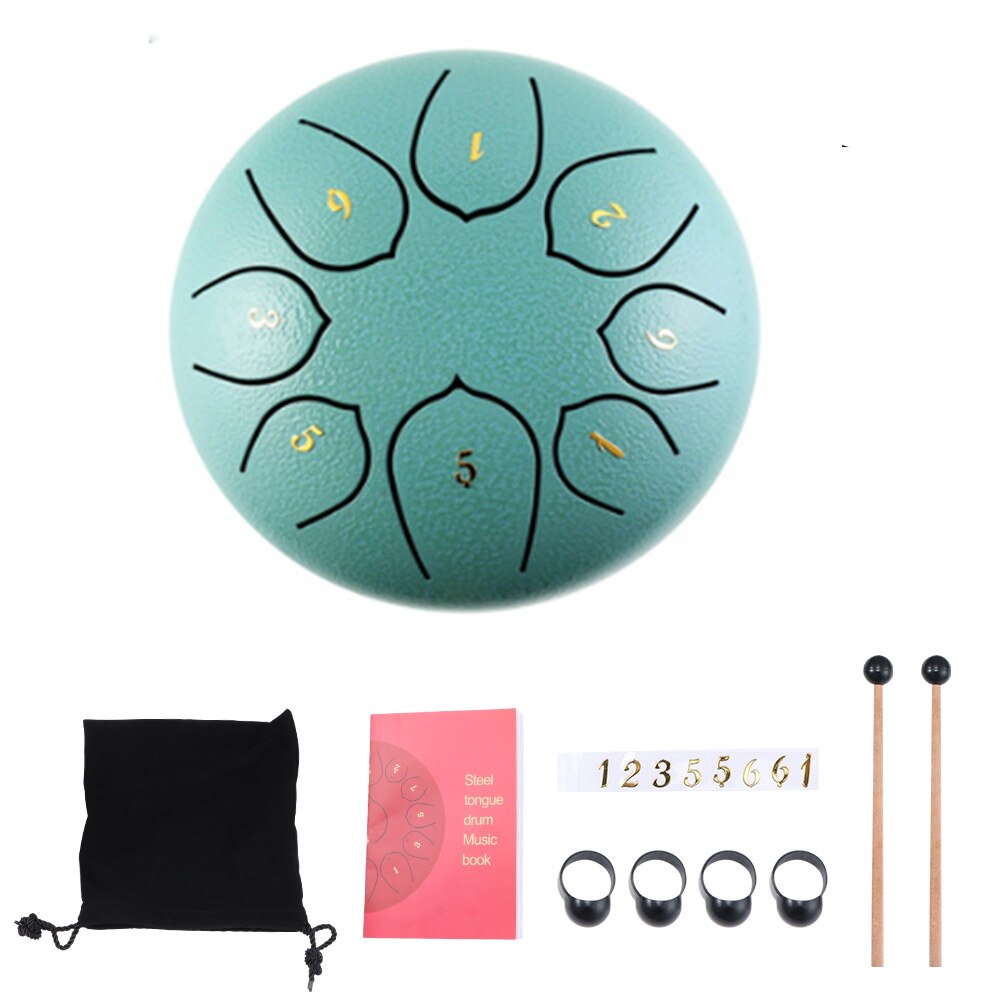 Fast 6 Inch Steel Tongue Drum 8 Tune Hand Pan Drum Tank Hang Drum With Drumsticks Carrying Bag Percussion Instruments: 6 inch bruze light