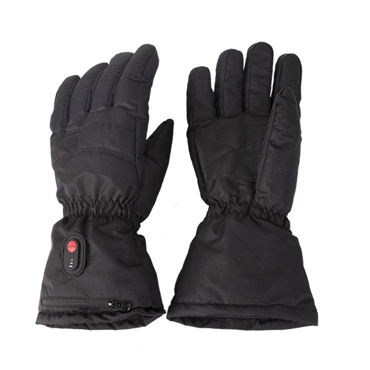 1Pair Motorcycle Gloves Windproof Waterproof Electric Heated Moto Touch Screen Battery Powered Motorbike Riding Gloves Winter: Black 3