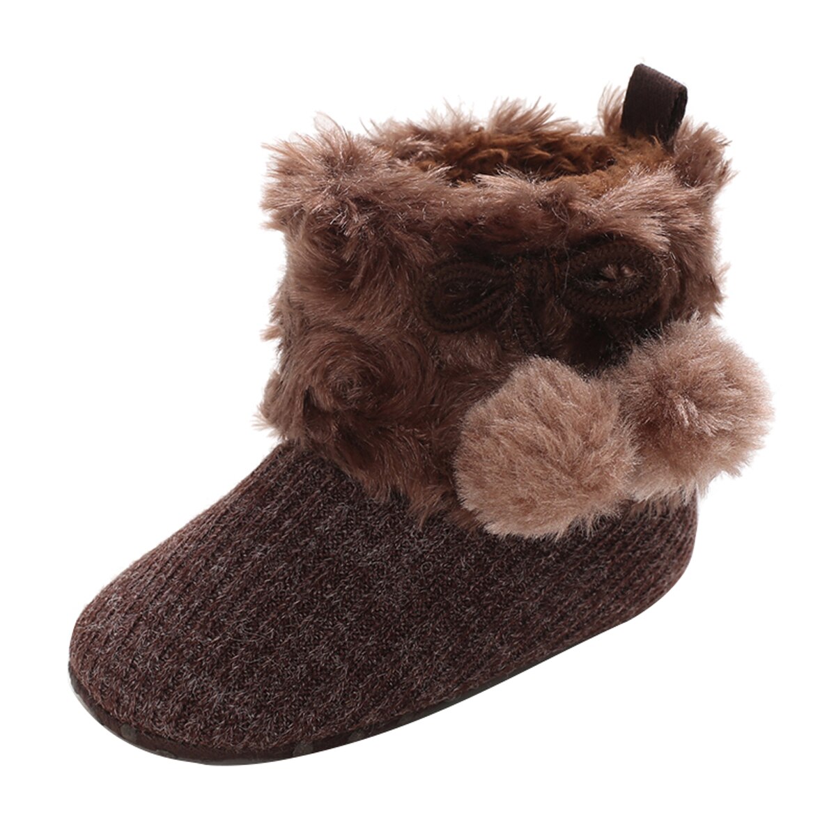 0-18M Baby Meisjes Winter Schoenen Waggel Eenvoudige Multi-Kleur Harige Bal Leuke Comfortabele Non-slip Walking Out Laarzen