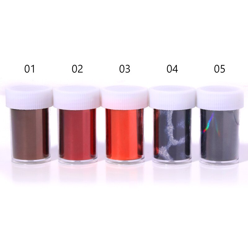 4*100 1 Roll Zwart Rood Spiegel Leopard Nail Folie Transfer Sticker Polish Nail Art Decoratie Mooie Patroon Nail arts