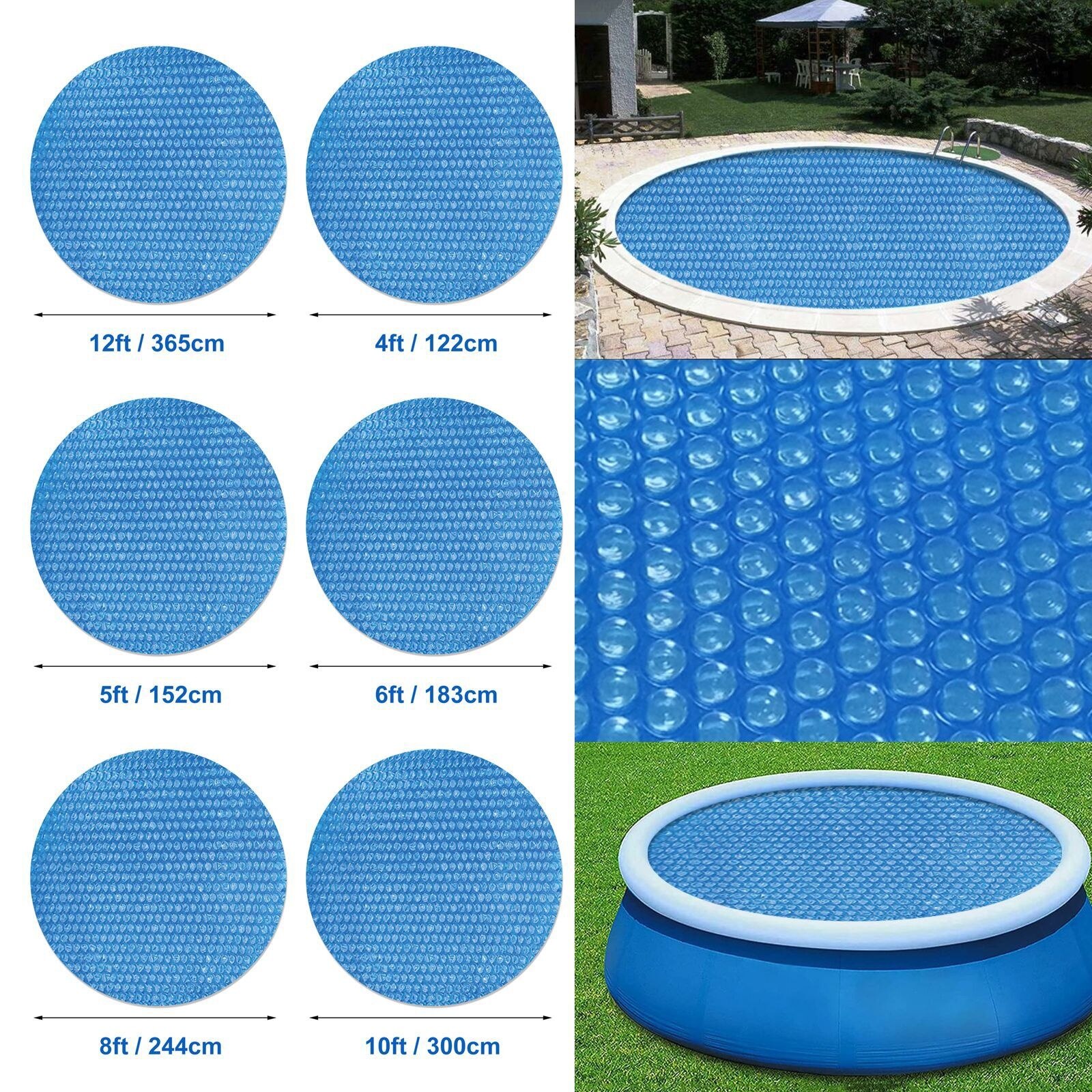 Cubierta rectangular redonda para piscina de 8/10/12 pies, esterilla a prueba de lluvia para jardín familiar, resistente a los rayos UV, accesorios para piscina en casa, novedad
