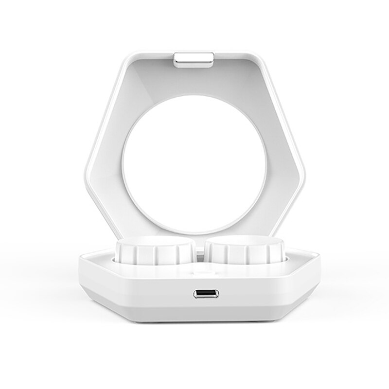 Mini limpiador ultrasónico automático, Limpiador de lentes, caja de lentes de contacto, máquina de limpieza: Blanco