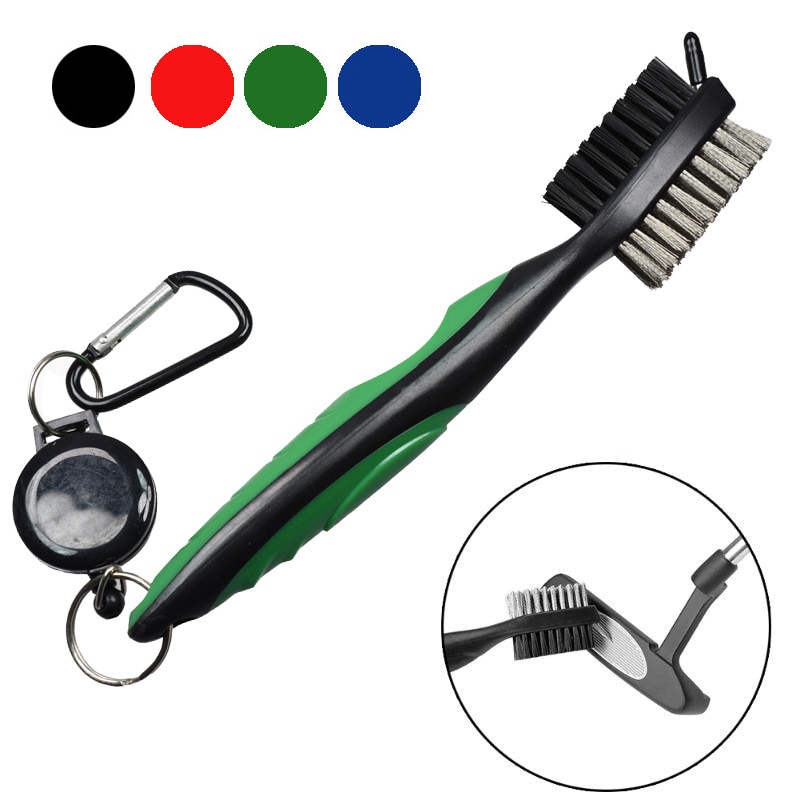 Nettoyant pour rainure de brosse de Club de Golf avec fermeture éclair rétractable et mousqueton en aluminium