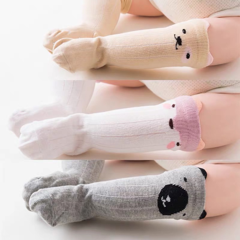 3 stks/set Unisex Mooie Leuke Fox Kids baby Sokken Knie Meisje Jongen Baby Peuter Sokken dier baby Zacht Katoen sokken 0-3 Y: Bruin / 12m