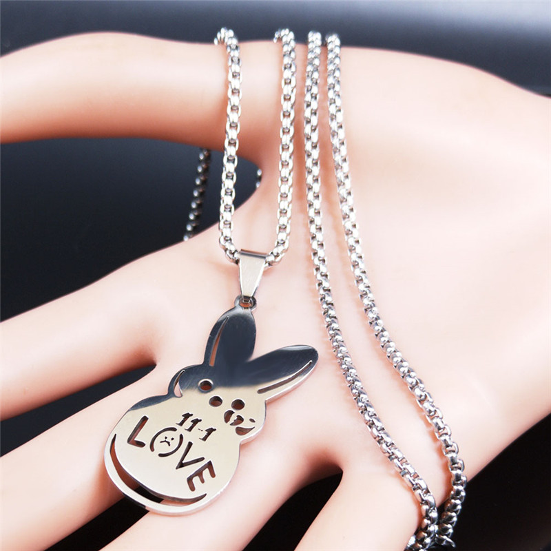 Kpop Lil Peep Rabbit Sad for Love Couple Pendant Necklace for Women Men Stainless Steel Music R.I.P Chain Jewelry Collar Fans