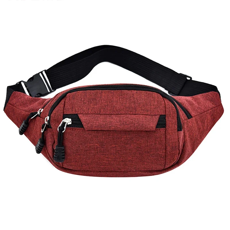 Mobile Waist Bag for Men Women Multifunctional Large Capacity Belt Bag Anti Splash Wear-resistant Construction Site Pochete: Red