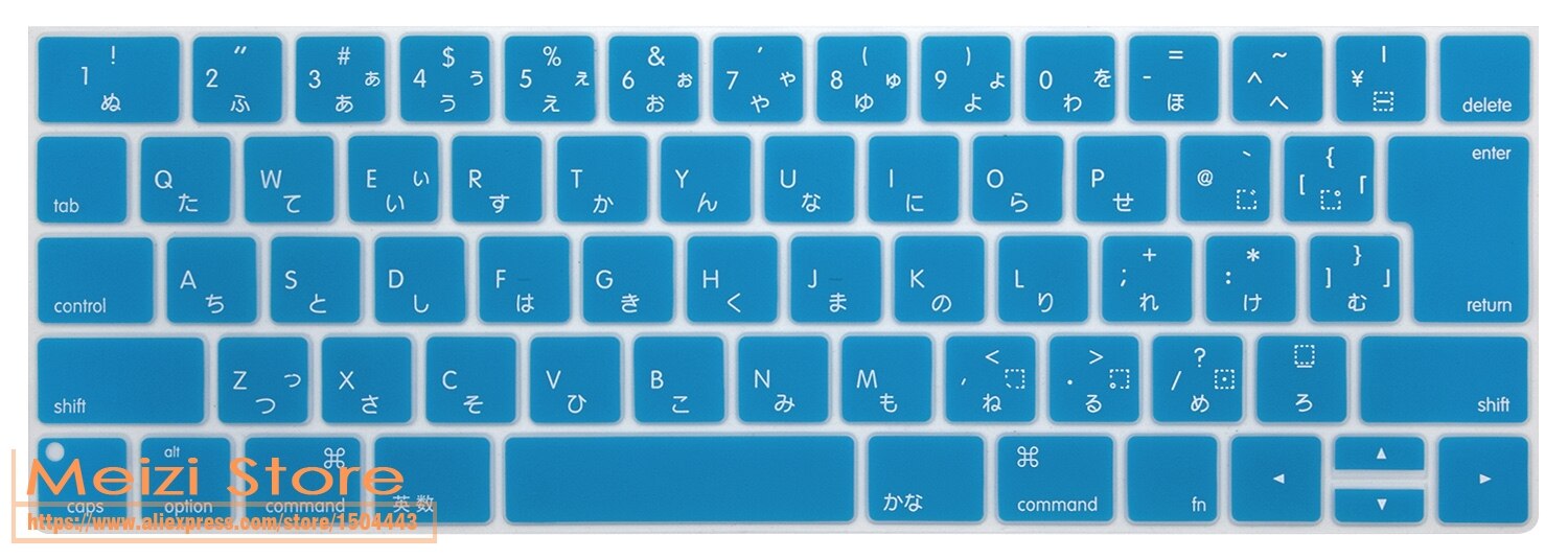 Japanese Japan keyboard cover skin protector For Apple Macbook Pro 13 15 Model A1706 A1707 With Touch Bar: lakeblue