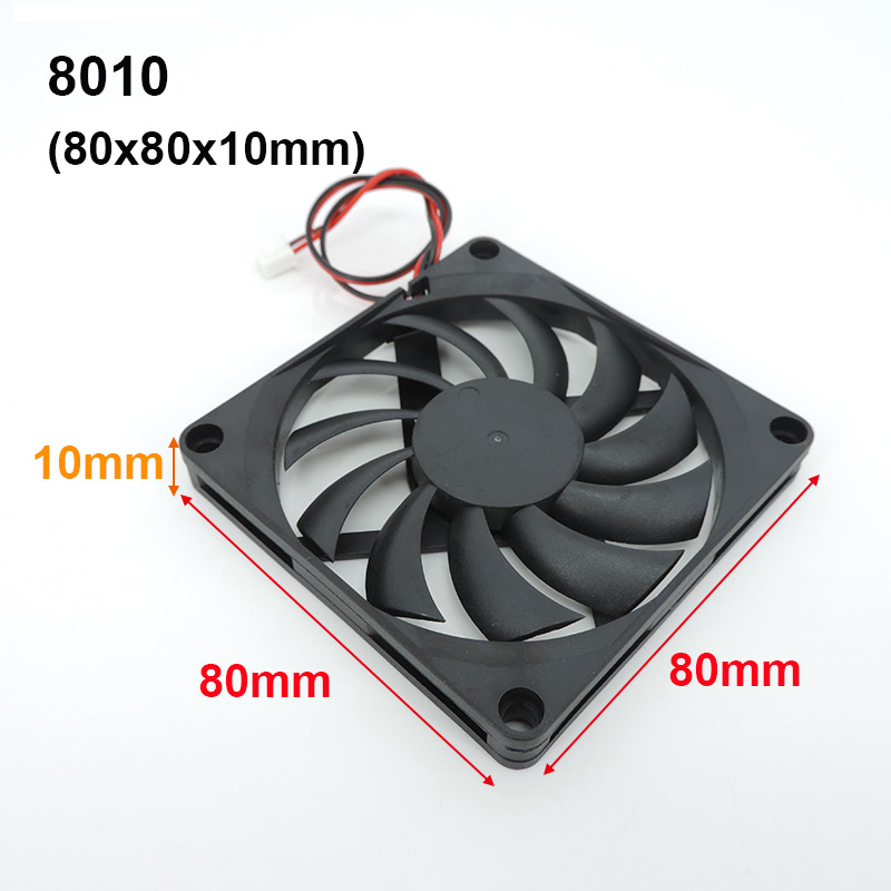 4010 12025 8010 30mm dc 5V 12V 24V ventilador de refrigeración caja de Motor sin escobillas silencioso 40MM 50MM 60MM 70MM 80MM 90MM 120MM para impresión 3D 2PIN: Negro / Paquete 1