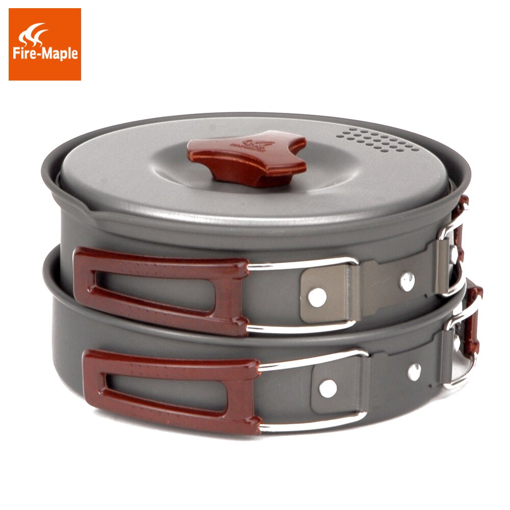 Fuego de arce de olla de Camping al aire libre 1-2 personas conjunto se Cocina al aire libre cubiertos Panelas campamento Cocina utensilios de Cocina Picnic FMC-203