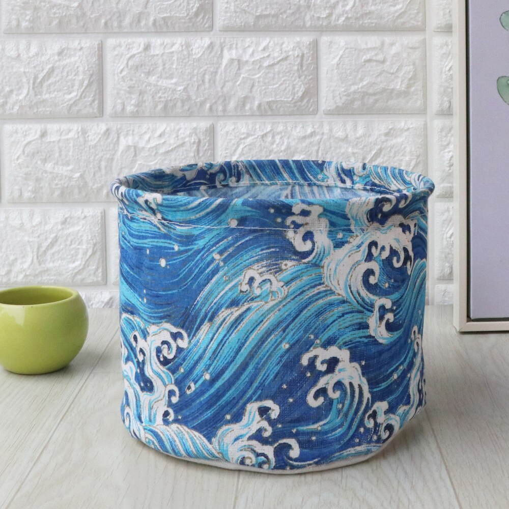 Small Folding Laundry Basket For Toy Printed Storage Barrel Bucket Bag Dirty Clothes Sundries Household Organizers Desktop