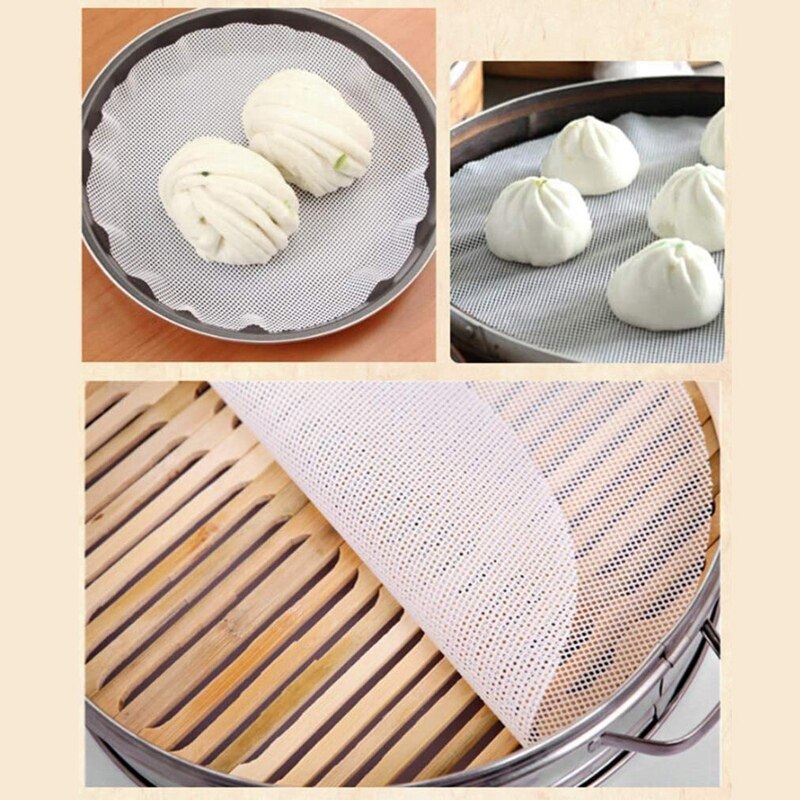 10 stk ikke-pinne silikon spjeld foringer mesh matte pute runde dumplings matt bakverk dempet sum mesh 30cm