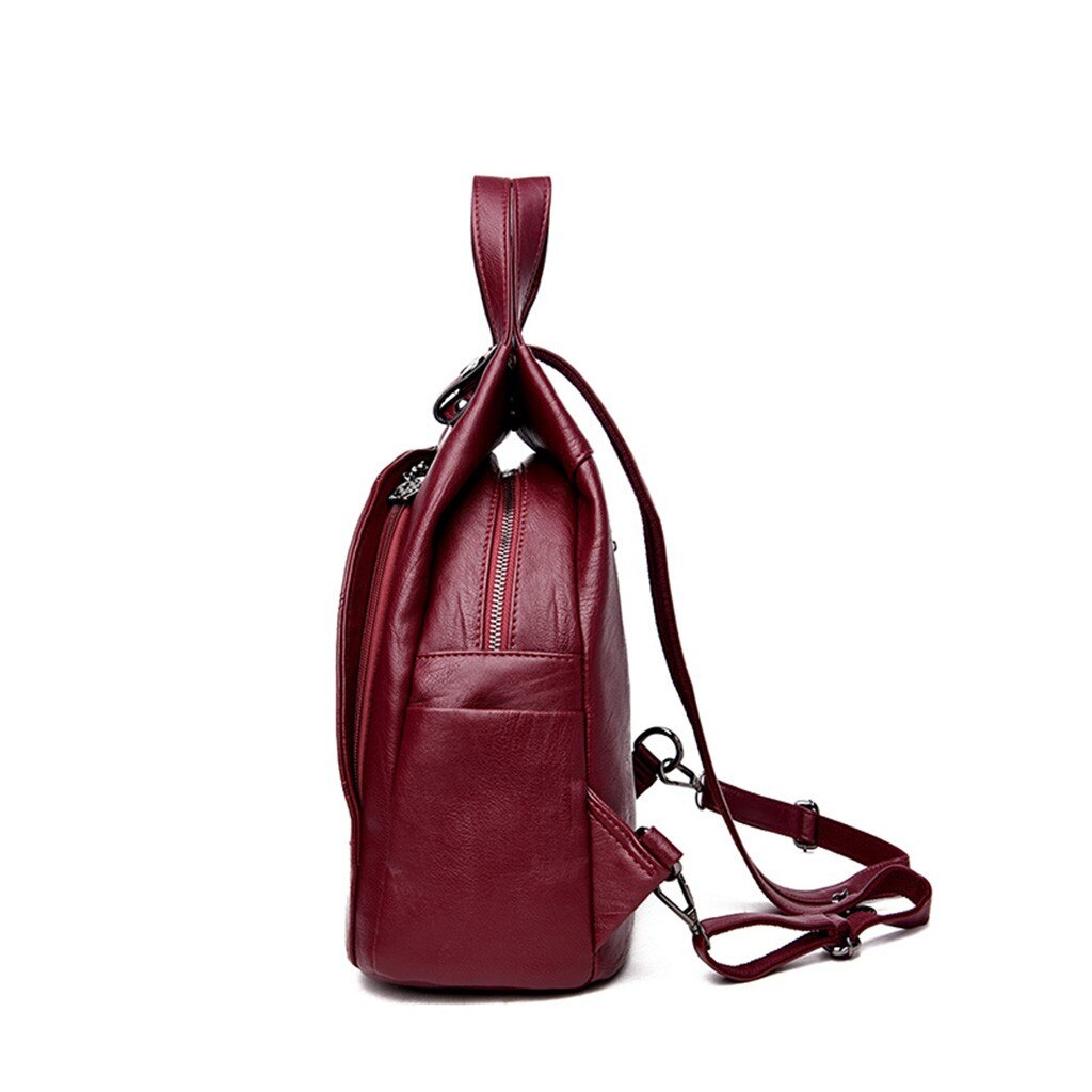 sac à dos en cuir pour femmes rétro voyage collège cartable sacs à dos pour adolescentes solide sac à main sac d'école mochila