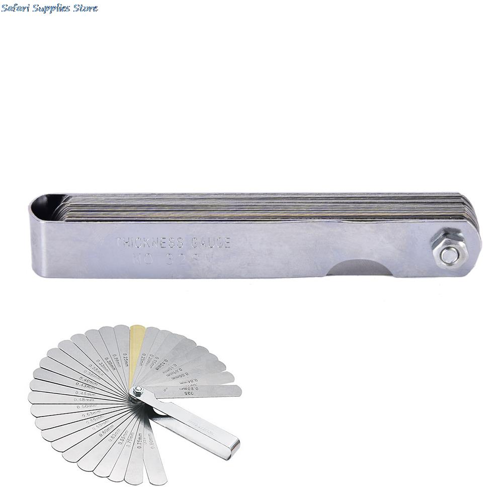 1 set Guitar 32 Blade Feeler Gauge Set Metric Imperial Measure Tune Up Gap Blade Tool