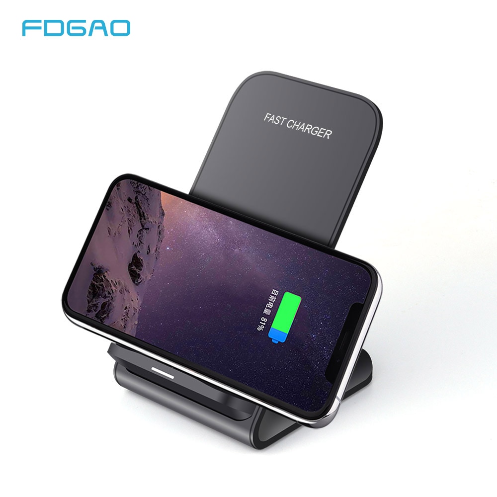 FDGAO Qi Wireless Charger Dock USB Fast Charging For iPhone X Xs MAX XR Samsung S8 S9 Note 8 10W Wireless Quick Charger Holder