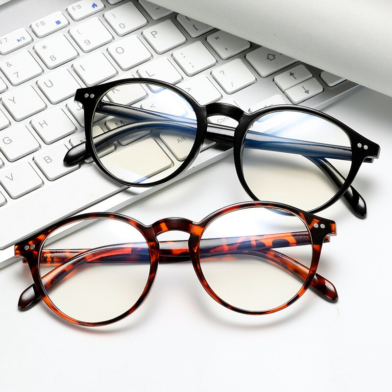 Seemfly anti blått ljus glasögon båge antireflex glasögon båge kvinnor män runda klara glas glasögon dator glasögon glasögon