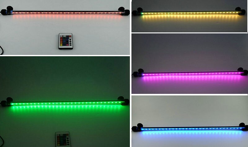 Remote controll 48cm 24led 5050SMD Light Bar Submersible strip submarine lamp multicolor RGB Aquarium Fish Tank tube Waterproof