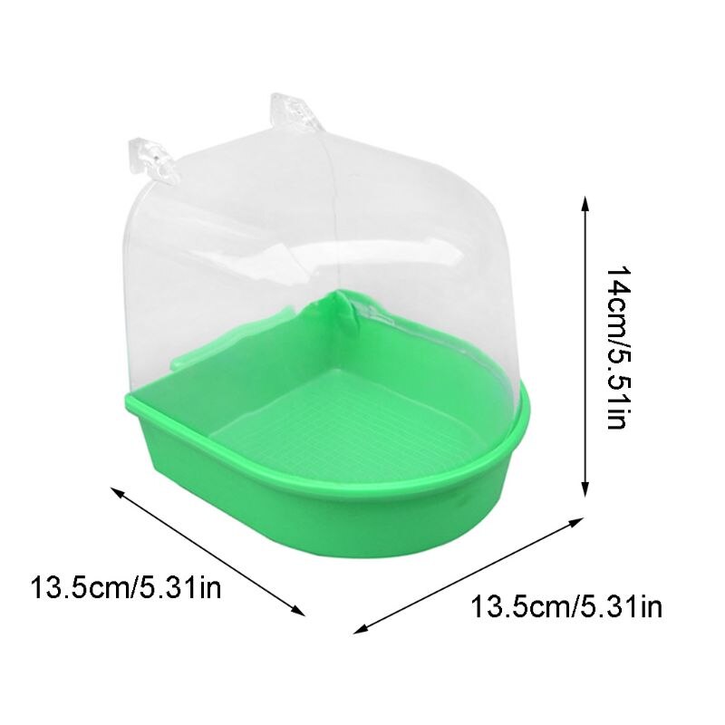 Plastic Hanging Bathtub High Transparent Bird Bathing Tub for Parrots Birds