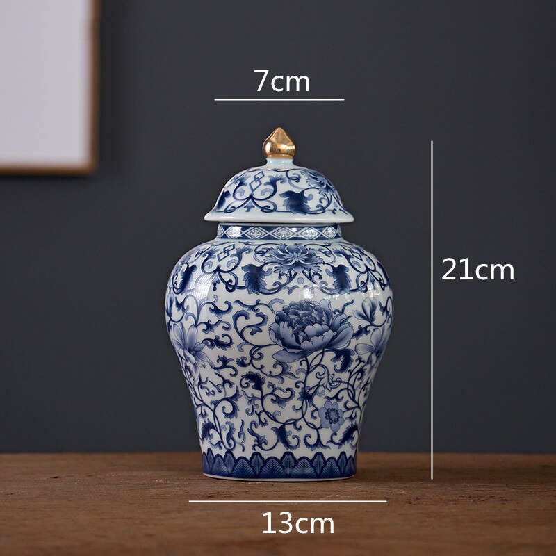 Ceramic General Jar Ceramic Tea Caddy Kitchen Storage Airtight Jar Tea Set Enamel Porcelain Chinese Handicraft Ornaments: B-S