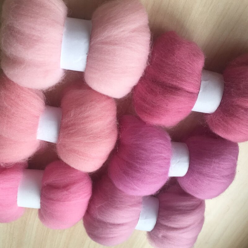Lana de cerámica de fieltro mezclado, lana de merino naaldvilten, lana para fieltro con aguja, 300G, 50G/COLOR