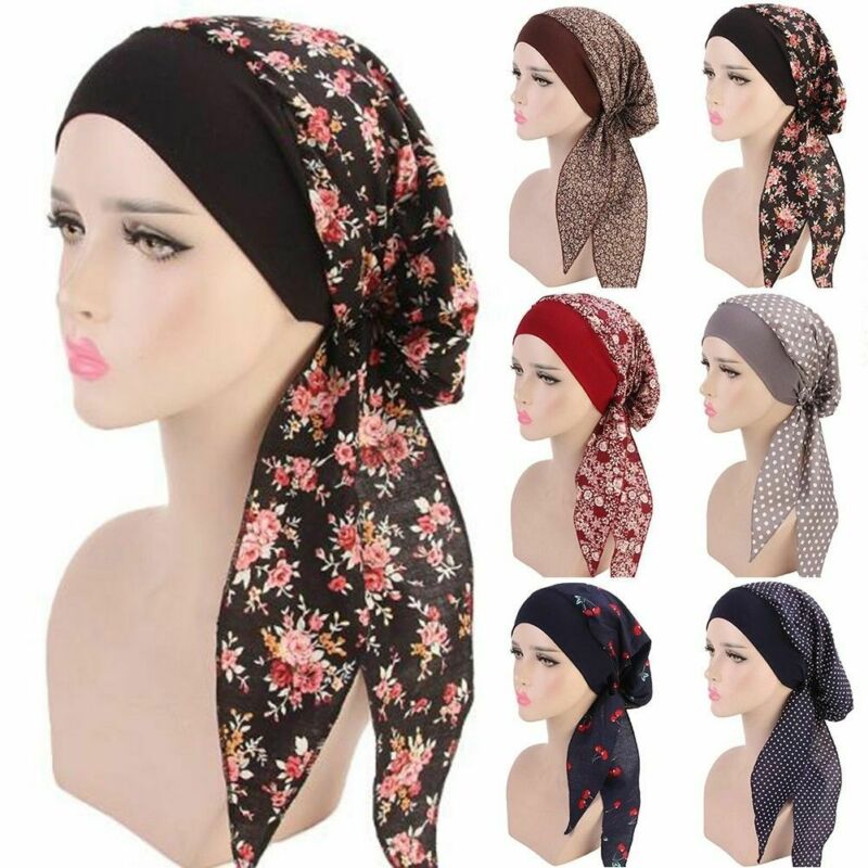 Pañuelo indio para la caída del cabello para mujer, hiyab musulmán, gorro turbante, gorro estilo turbante