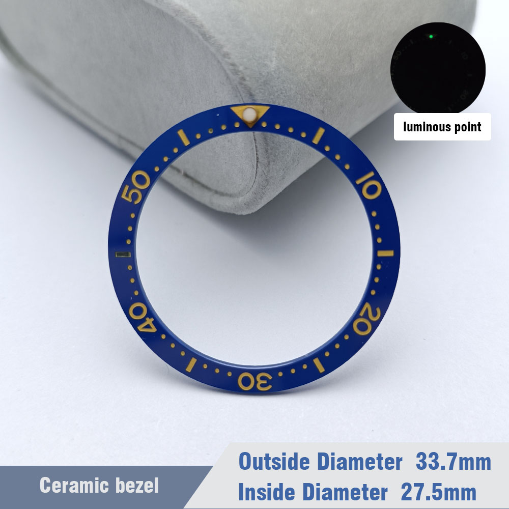 Flat Ceramic Bezel Insert 33.7mm*27.5mm Watch Replacement Watch Parts Watch Cases Replace Accessory Diving Bezel Ring: P27/613 #