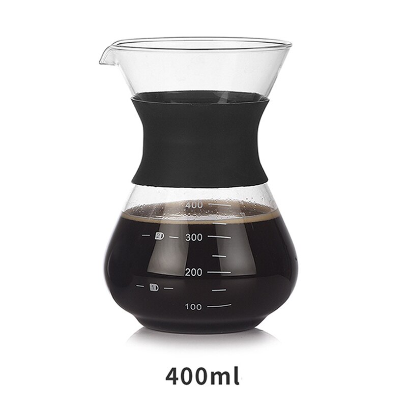 300/400ml High-temperature Resistant Glass Coffee Maker Coffee Pot Espresso Coffee Machine with Stainless Steel Filter Moka Pot: 3