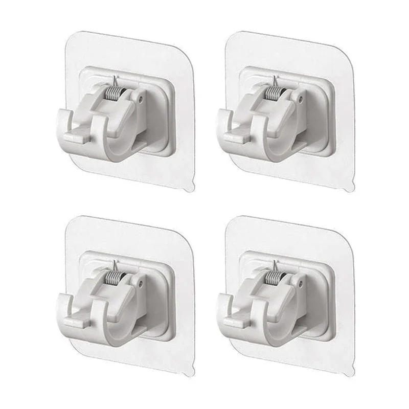 Curtain Rod Holder Clamp Self Adhesive Hooks 360° Rotation Adjustable Clothes Rail Bracket Towel Rod Shower Curtain Rod Brackets: XXL / light green