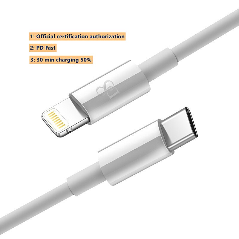 1M MFi PD fast charging cable Type-C to lightning Suitable for iPhone 12 mini/X
