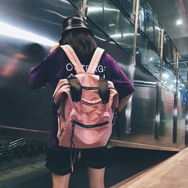 Zaino in Nylon da Donna Casual Zaini Signore di Alta Capacità Torna A Sacchetto di Scuola Adolescente Ragazze di Viaggio Studenti Mochila Bolsa